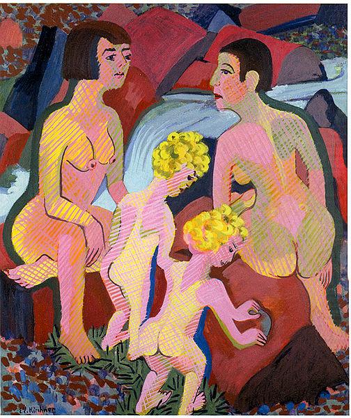 Bathing women and children, Ernst Ludwig Kirchner
